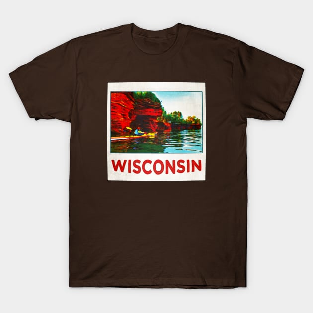 Outdoors Wisconsin • Cambrian Sandstone Cliffs T-Shirt by The MKE Rhine Maiden